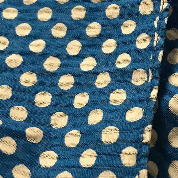 American Eagle Royal Blue Cotton Polka Dot Scarf - Picture 6 of 8